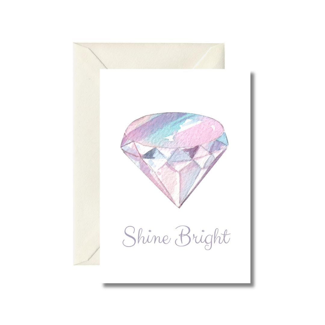 Shine Bright Watercolor Diamond Card