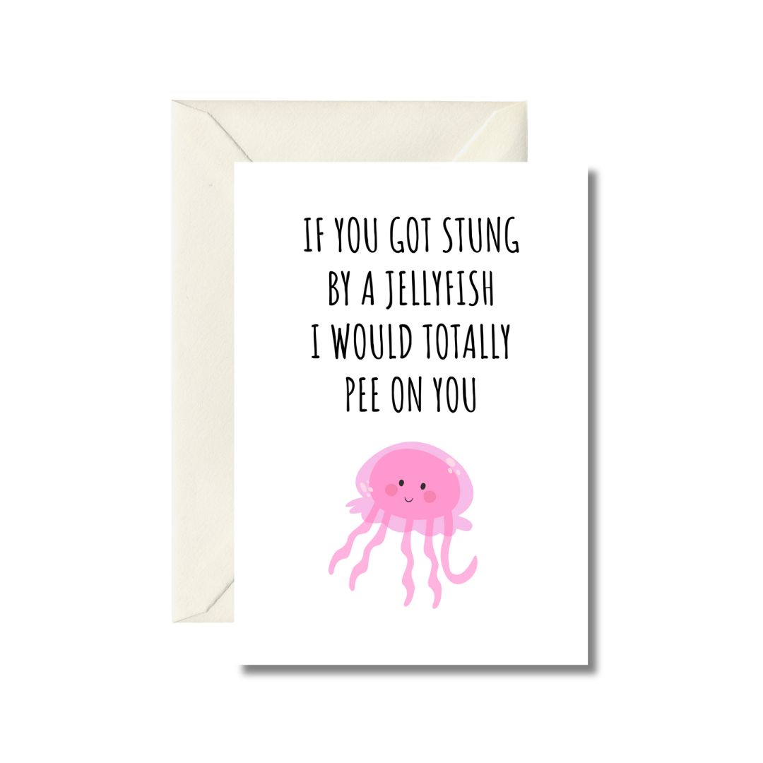 Jellyfish Sting Funny Greeting Card