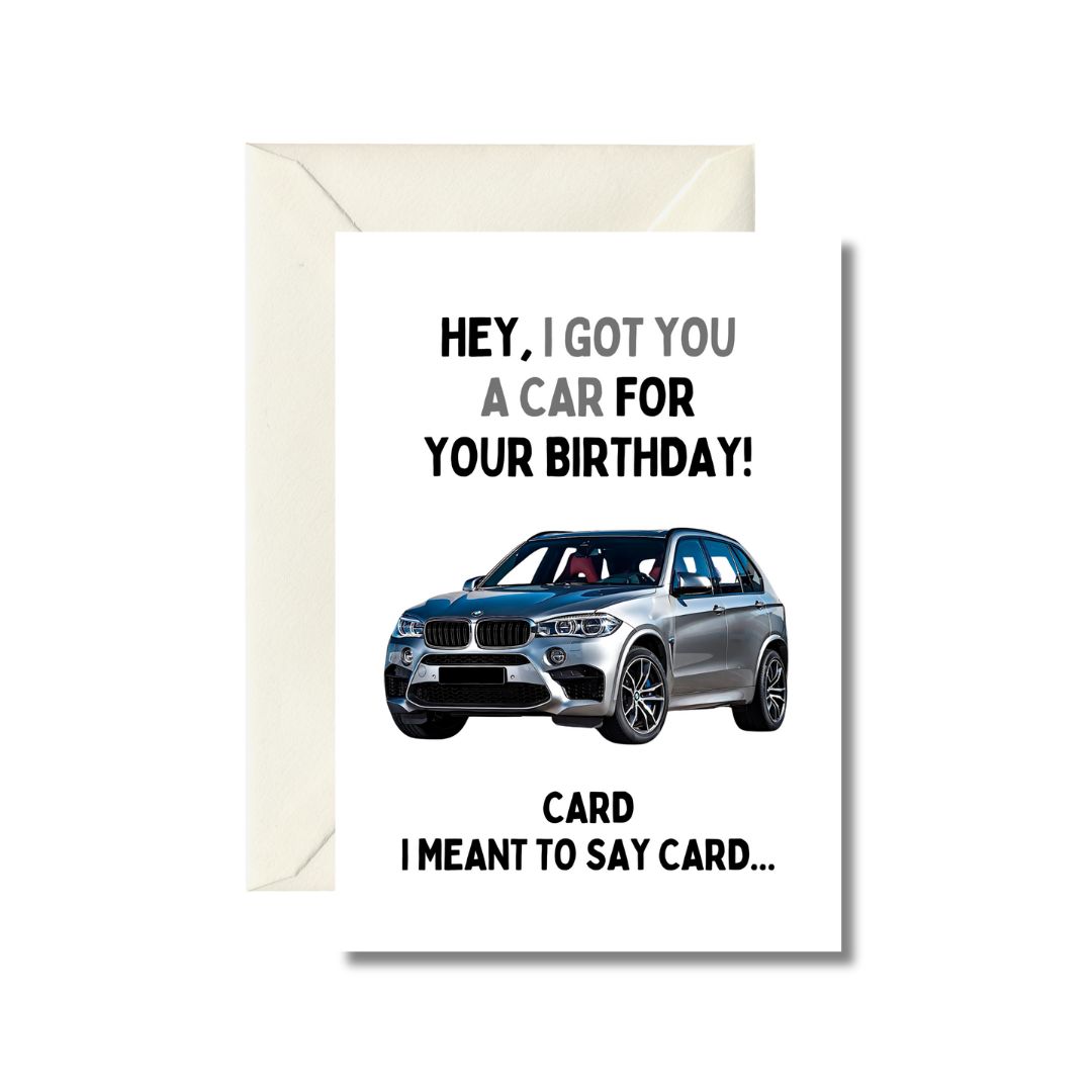 Funny Car Birthday Card