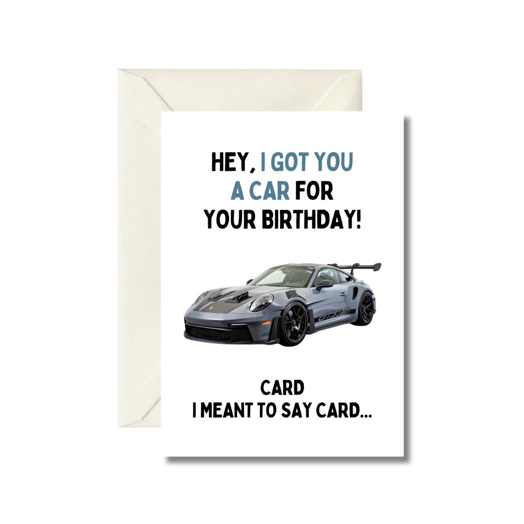 Funny Birthday Card - Car Themed