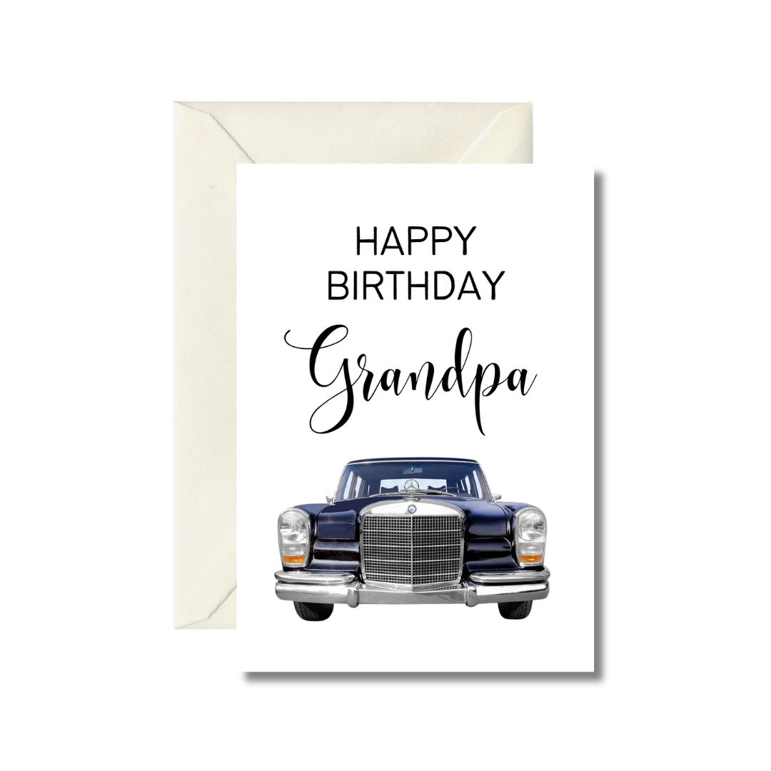 Happy Birthday Grandpa Card with Classic Car